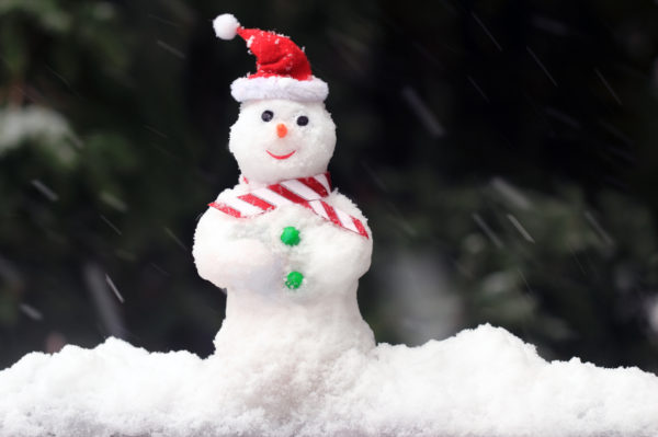 Snowman with Santa Hat
